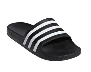 adidas Badeschuhe Adilette Aqua 3-Streifen (Cloudfoam Fußbett, vorgeformter EVA-Riemen) schwarz/weiss - 1 Paar